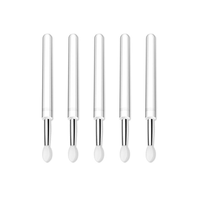 6pcs Nail Arts Silicone Applicator Sticks Reusable Chrome Glitter Applying  Manicure Tool New Easy-Daub Pigment Silicone Nail Brush