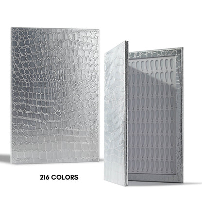 silver-gel-nail-swatch-book-216-color-display