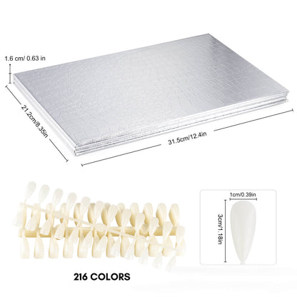 silver-gel-nail-swatch-book-216-colors-show