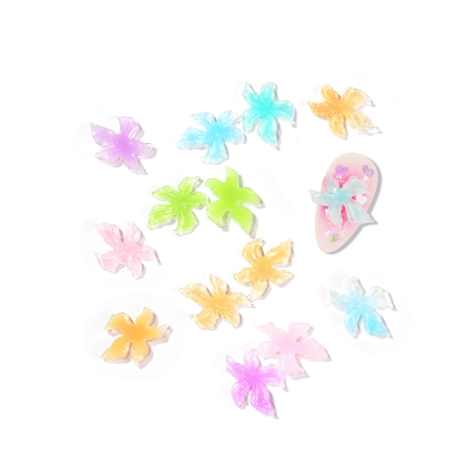 Soft 3D Flower Nail Charms