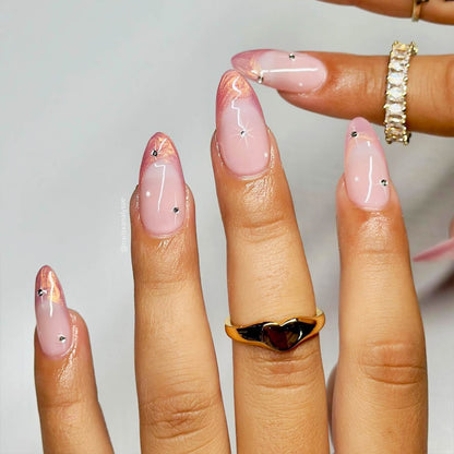 solid-gel-polish-105-pink-shimmer-nail-design