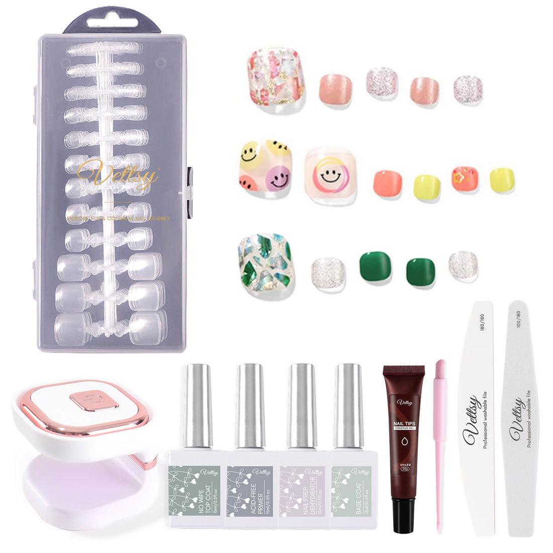 toenail-tips-extension-kit-summer-pedicure-tools-set-clear