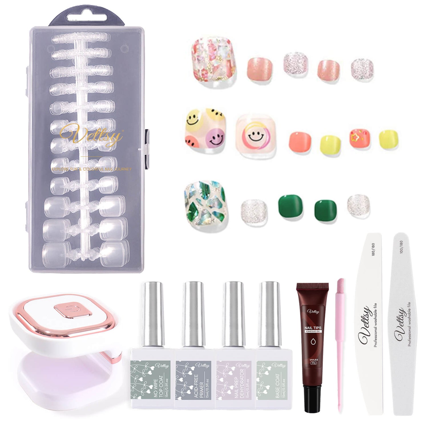 toenail-tips-extension-kit-summer-pedicure-tools-set-clear