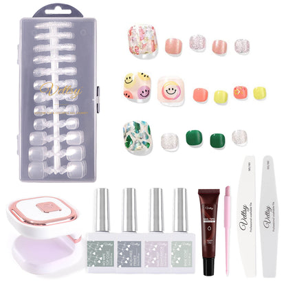 toenail-tips-extension-kit-summer-pedicure-tools-set-clear