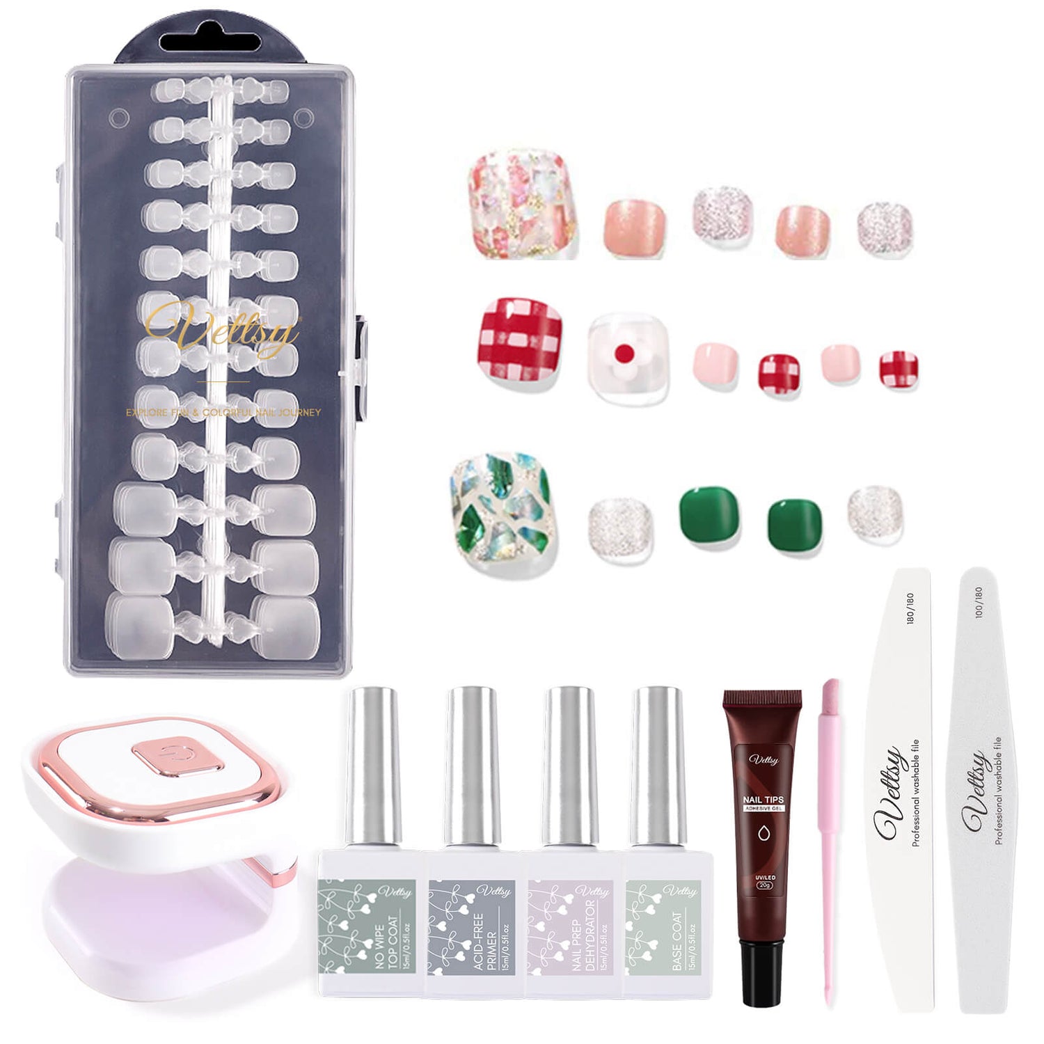 toenail-tips-extension-kit-summer-pedicure-tools-set-matte
