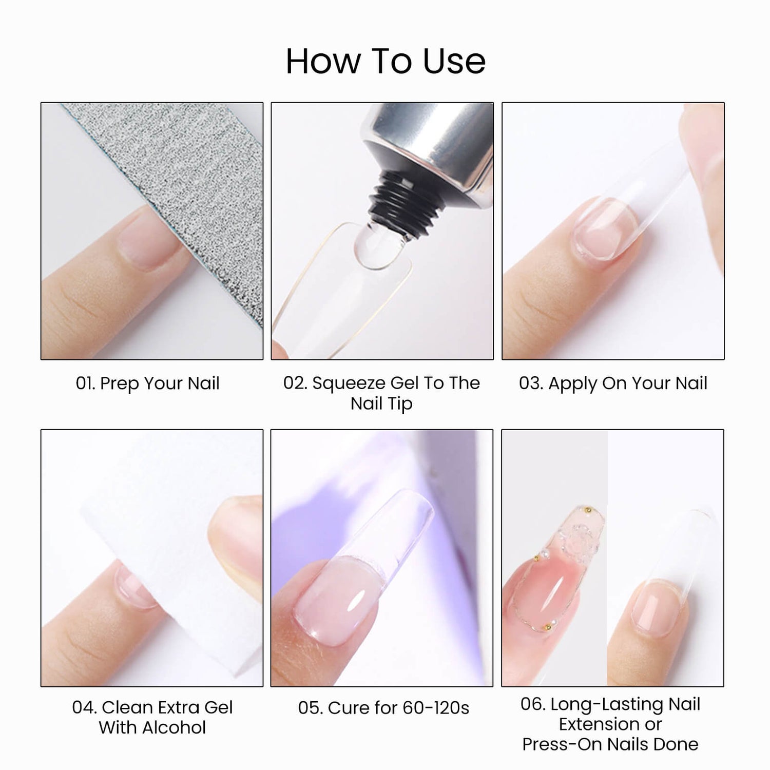 uv-soak-off-solid-false-nail-tips-glue-use