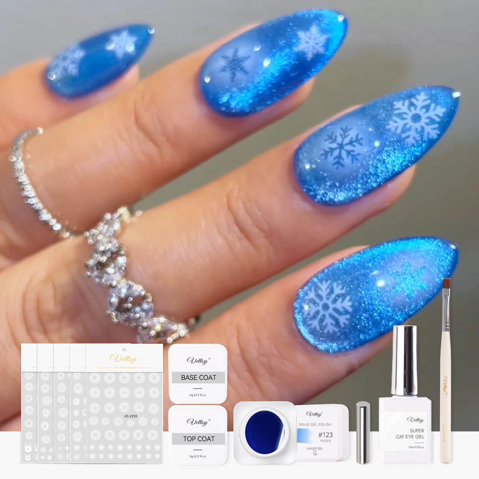 Light Blue Nail Art + Easy Gelly Tip Extensions - YouTube