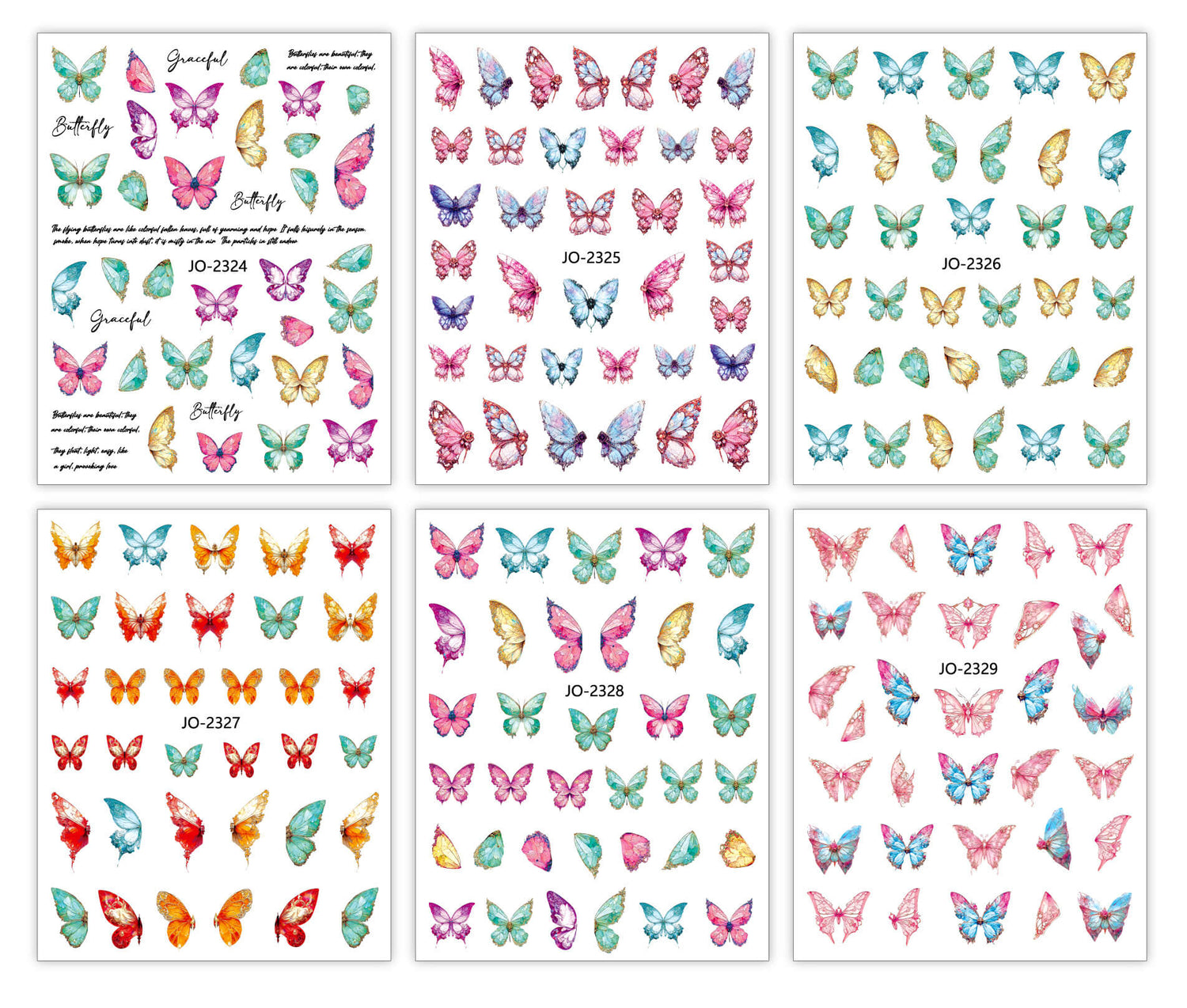 Nail Stickers-Colorful Butterfly