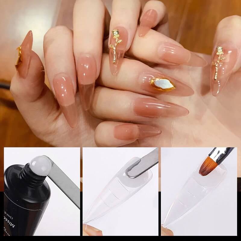 PolyGel using with nail tip form 
