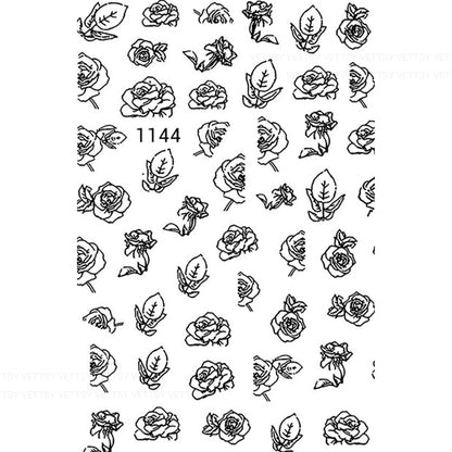 Nail Stickers-Rose - Vettsy