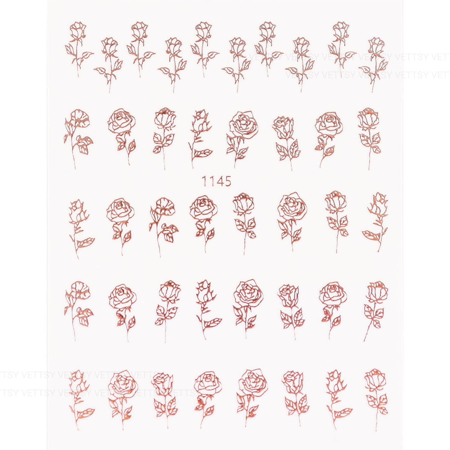 Nail Stickers-Rose - Vettsy