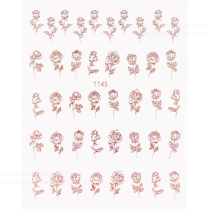 Nail Stickers-Rose - Vettsy
