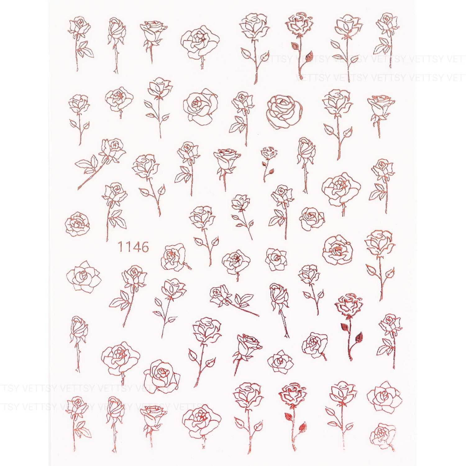 Nail Stickers-Rose - Vettsy