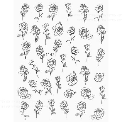 Nail Stickers-Rose - Vettsy
