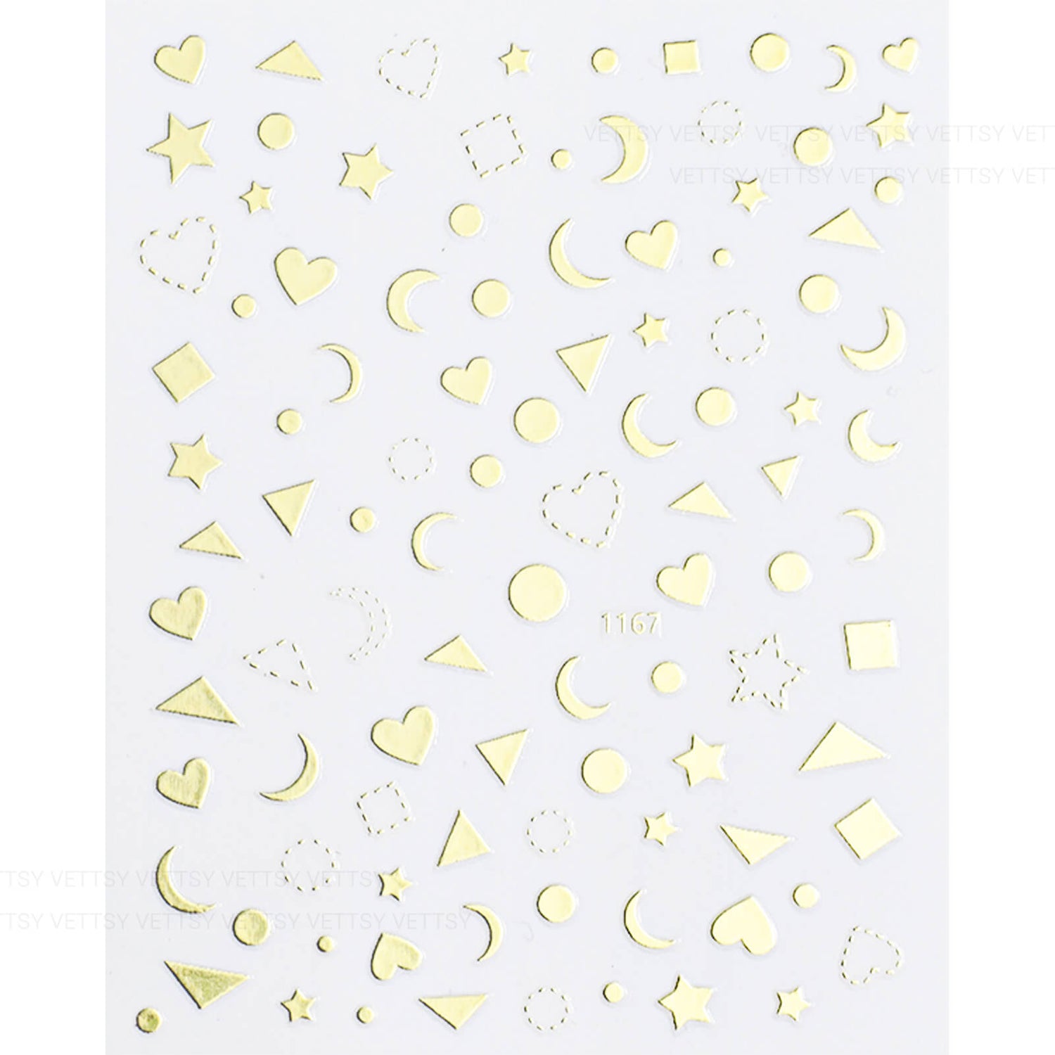 Nail Stickers-Star &amp; Moon Gold - Vettsy