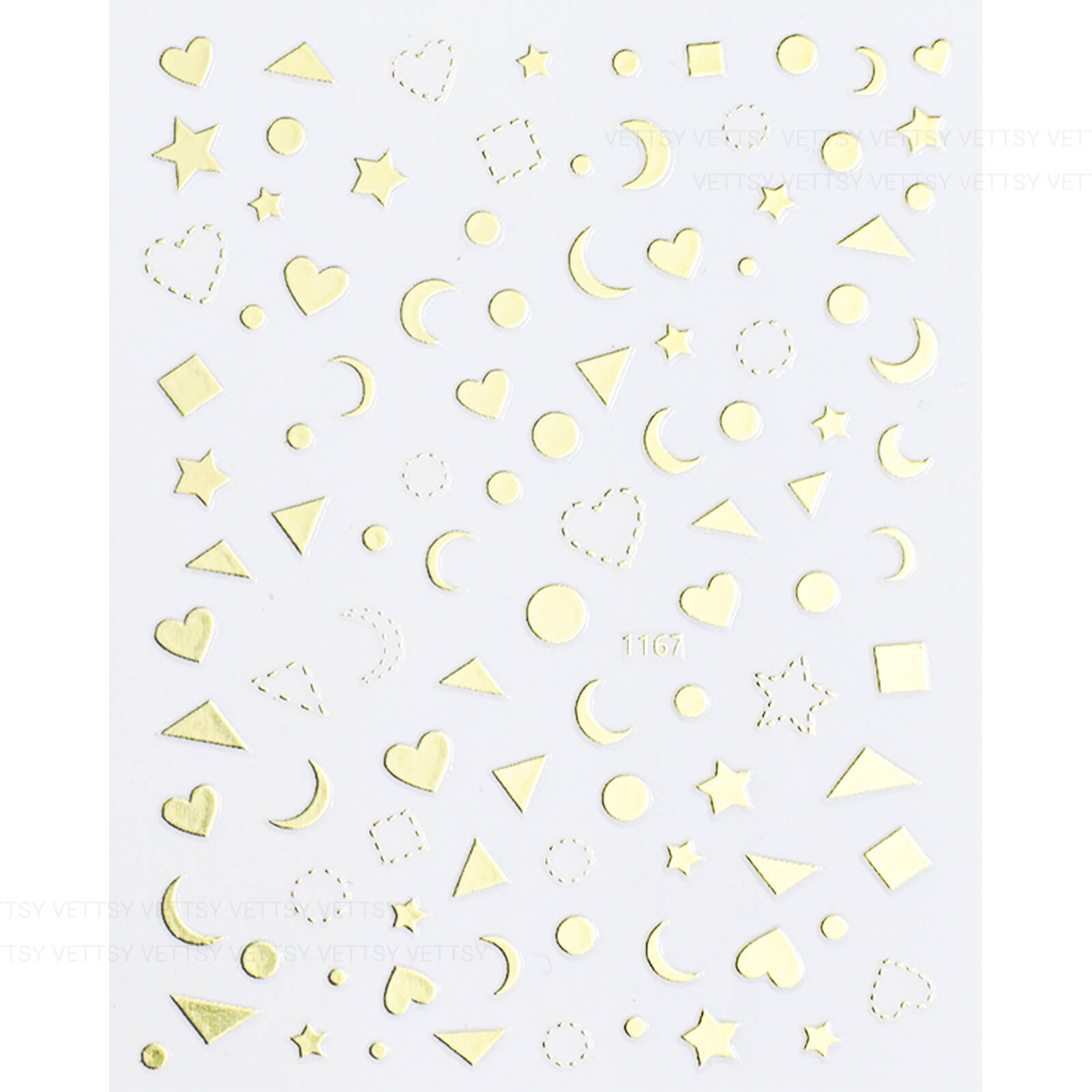 Nail Stickers-Star &amp; Moon Gold - Vettsy