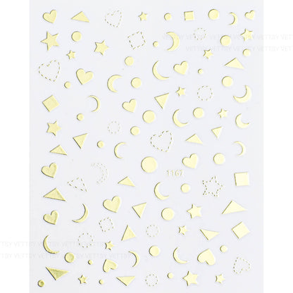 Nail Stickers-Star &amp; Moon Gold - Vettsy