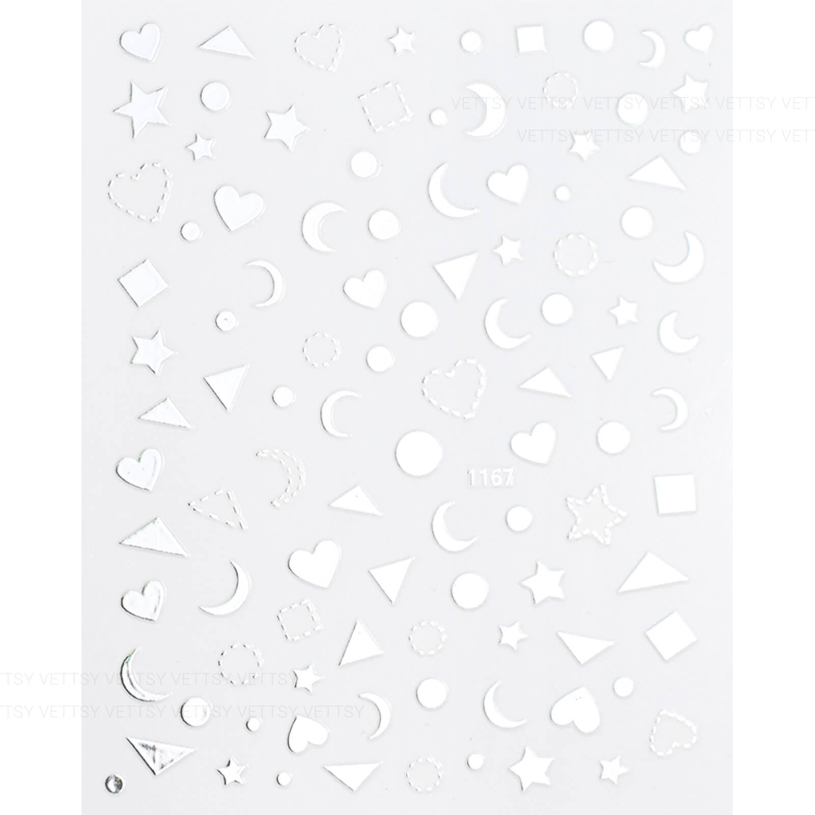 Nail Stickers-Star &amp; Moon Silver - Vettsy