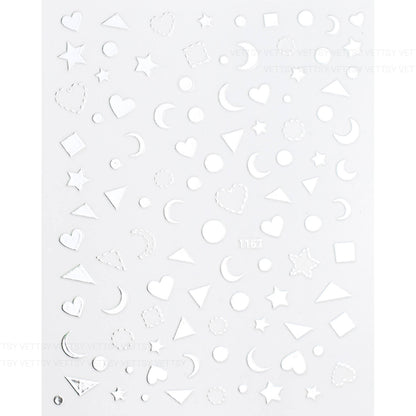 Nail Stickers-Star &amp; Moon Silver - Vettsy
