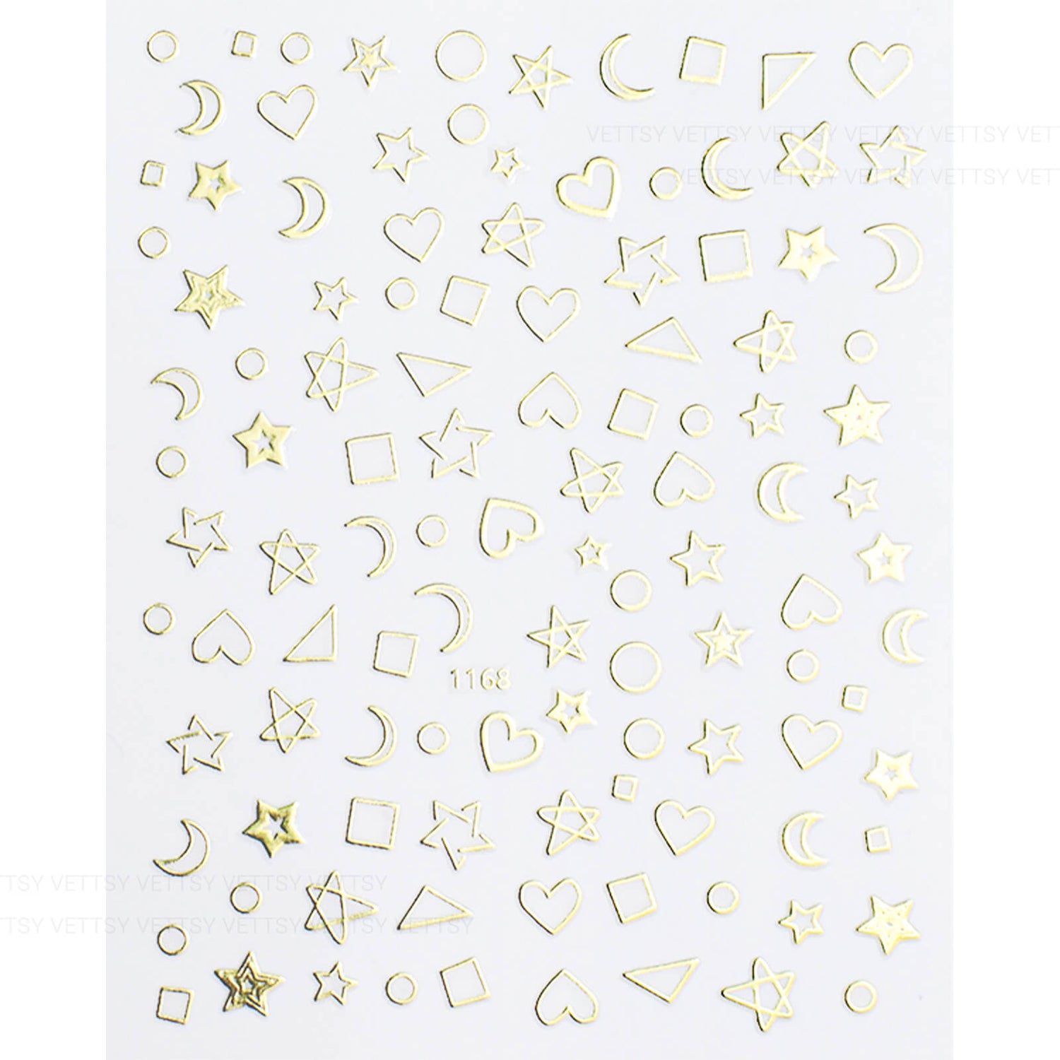 Nail Stickers-Star &amp; Moon Gold - Vettsy
