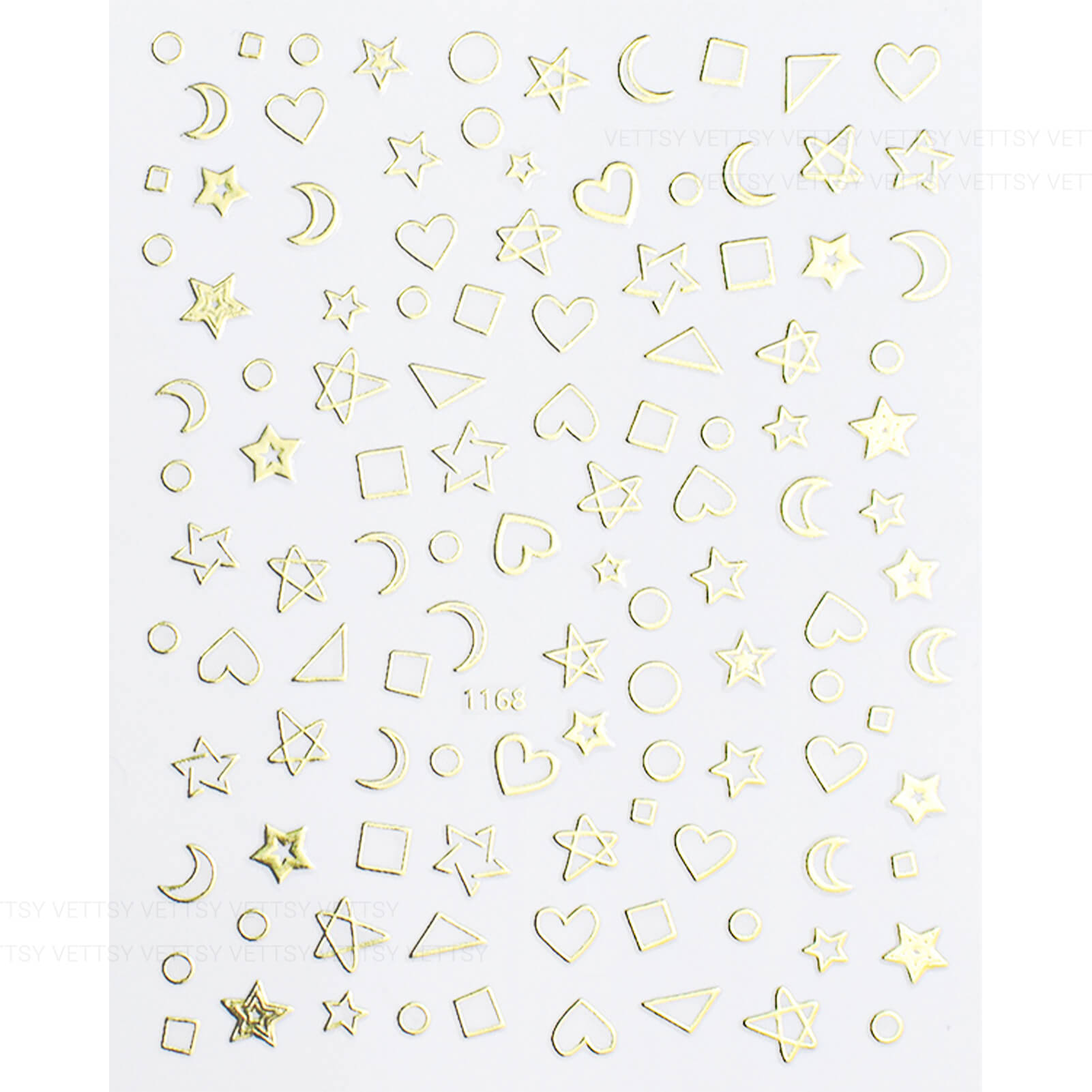 Nail Stickers-Star &amp; Moon Gold - Vettsy