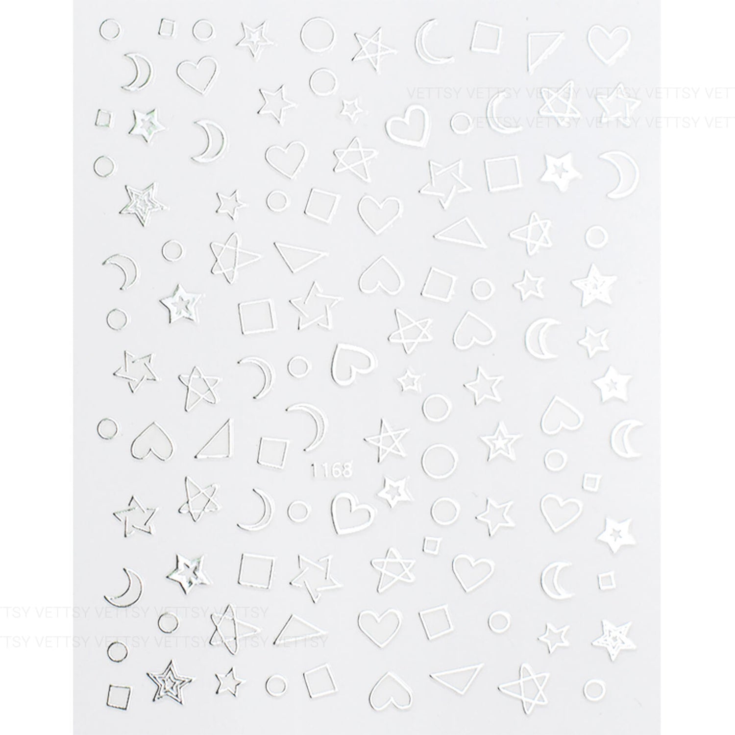 Nail Stickers-Star &amp; Moon Silver - Vettsy
