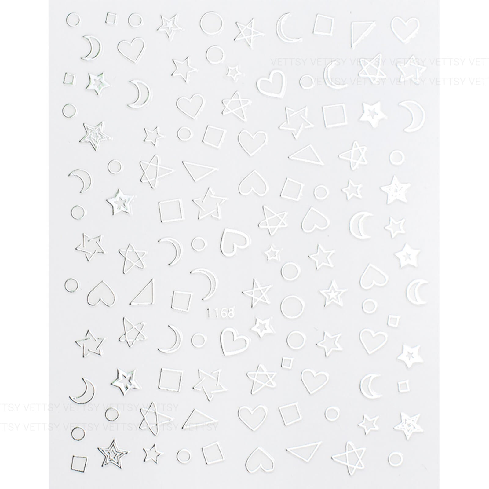Nail Stickers-Star &amp; Moon Silver - Vettsy