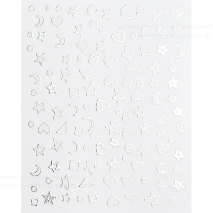 Nail Stickers-Star &amp; Moon Silver - Vettsy