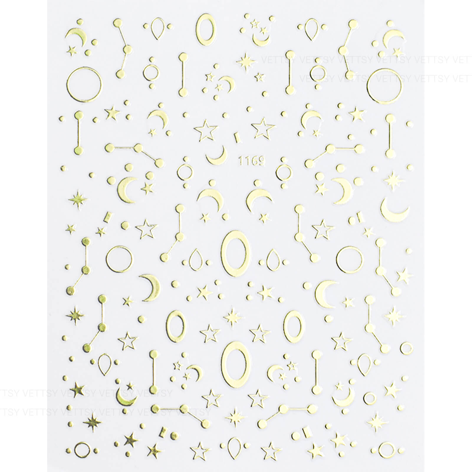 Nail Stickers-Star &amp; Moon Gold - Vettsy