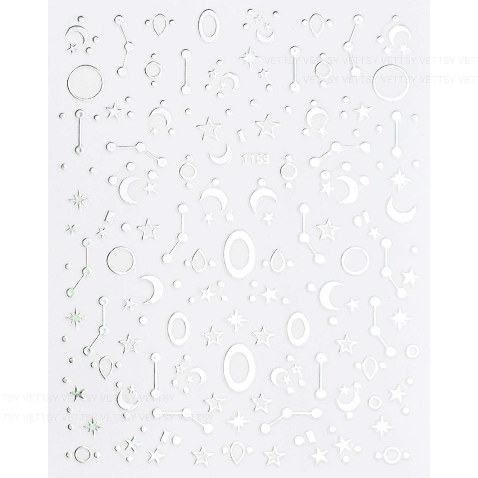 Nail Stickers-Star &amp; Moon Silver - Vettsy