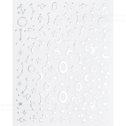 Nail Stickers-Star &amp; Moon Silver - Vettsy