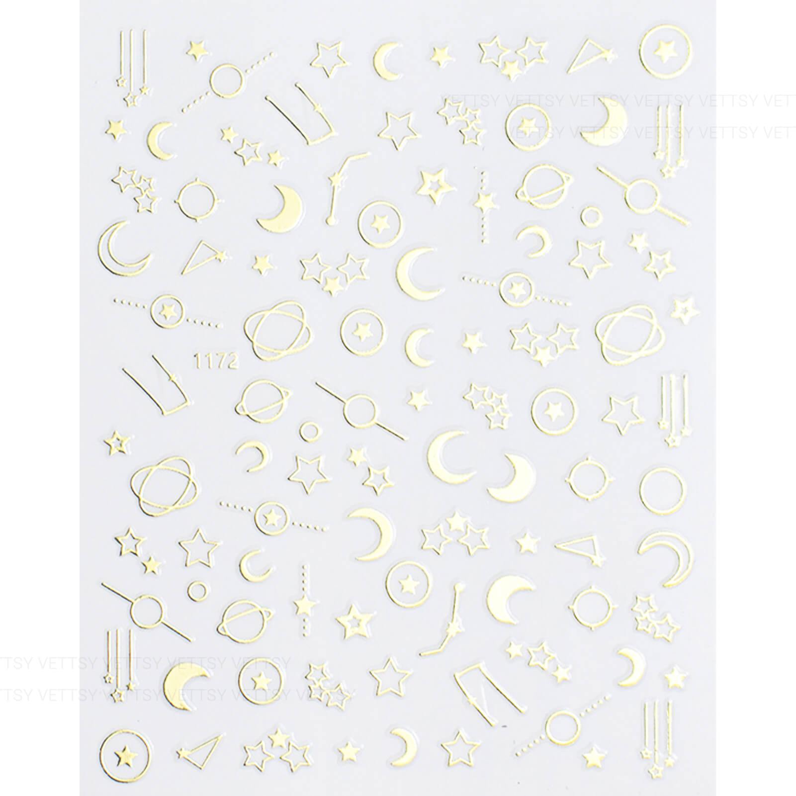 Nail Stickers-Star &amp; Moon Gold - Vettsy