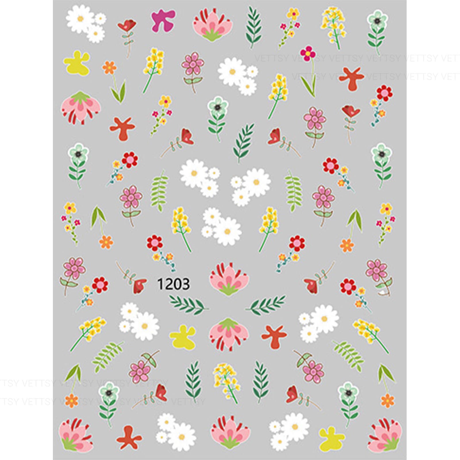 Nail Stickers-Cartoon Flower - Vettsy