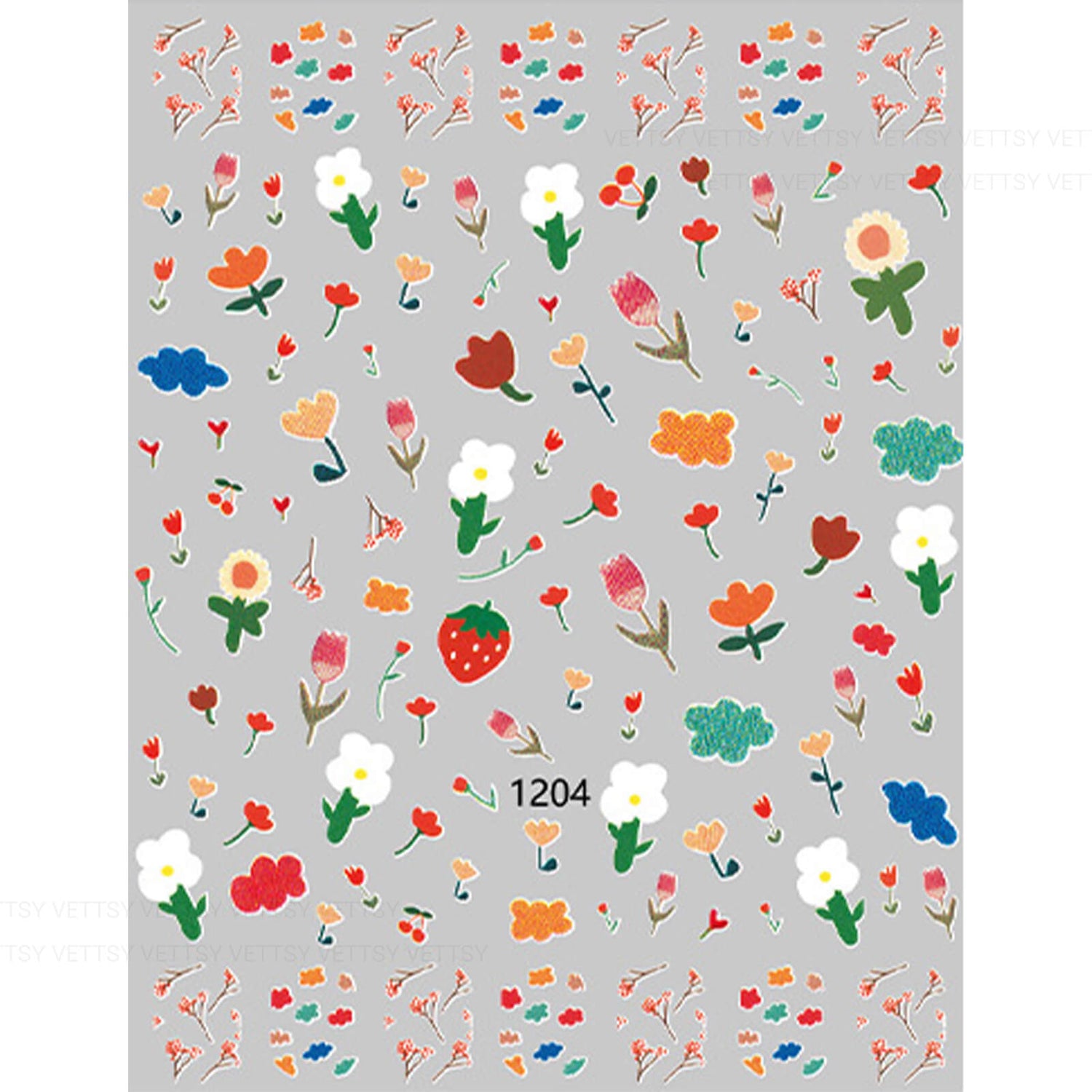 Nail Stickers-Cartoon Flower - Vettsy