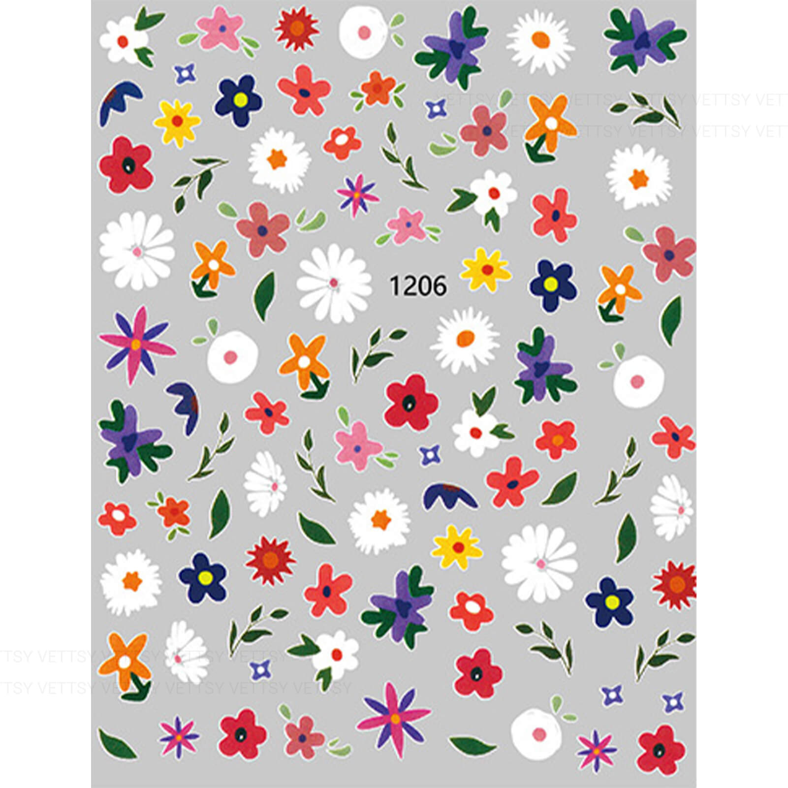 Nail Stickers-Cartoon Flower - Vettsy