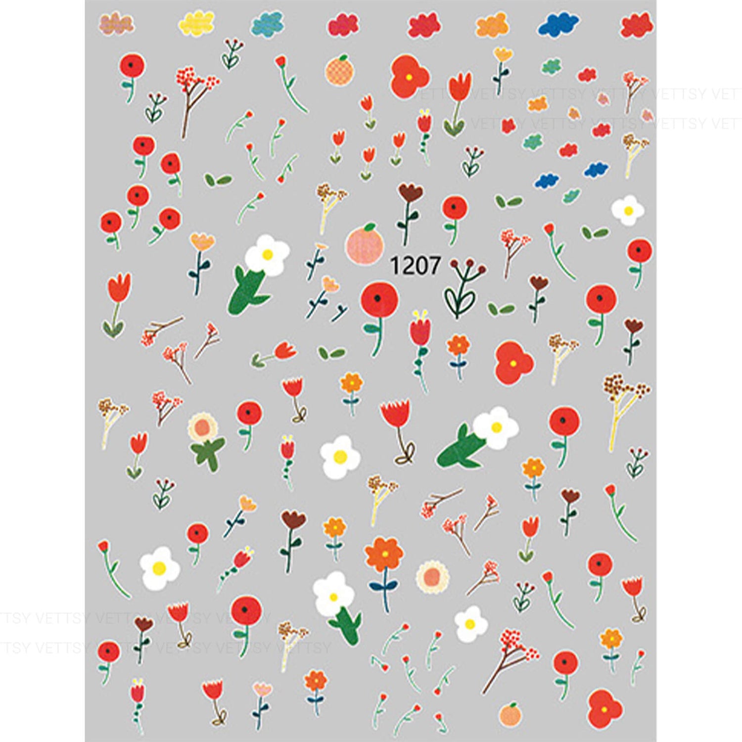 Nail Stickers-Cartoon Flower - Vettsy