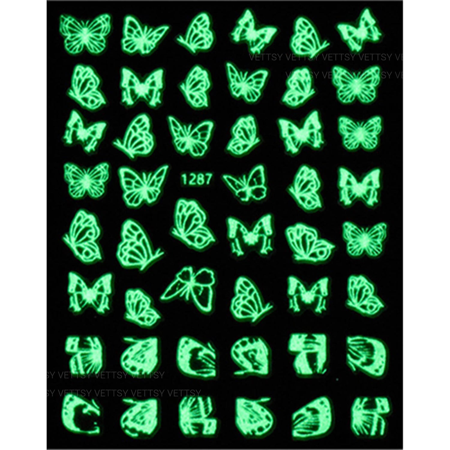 Nail Stickers-Luminous Butterfly - Vettsy