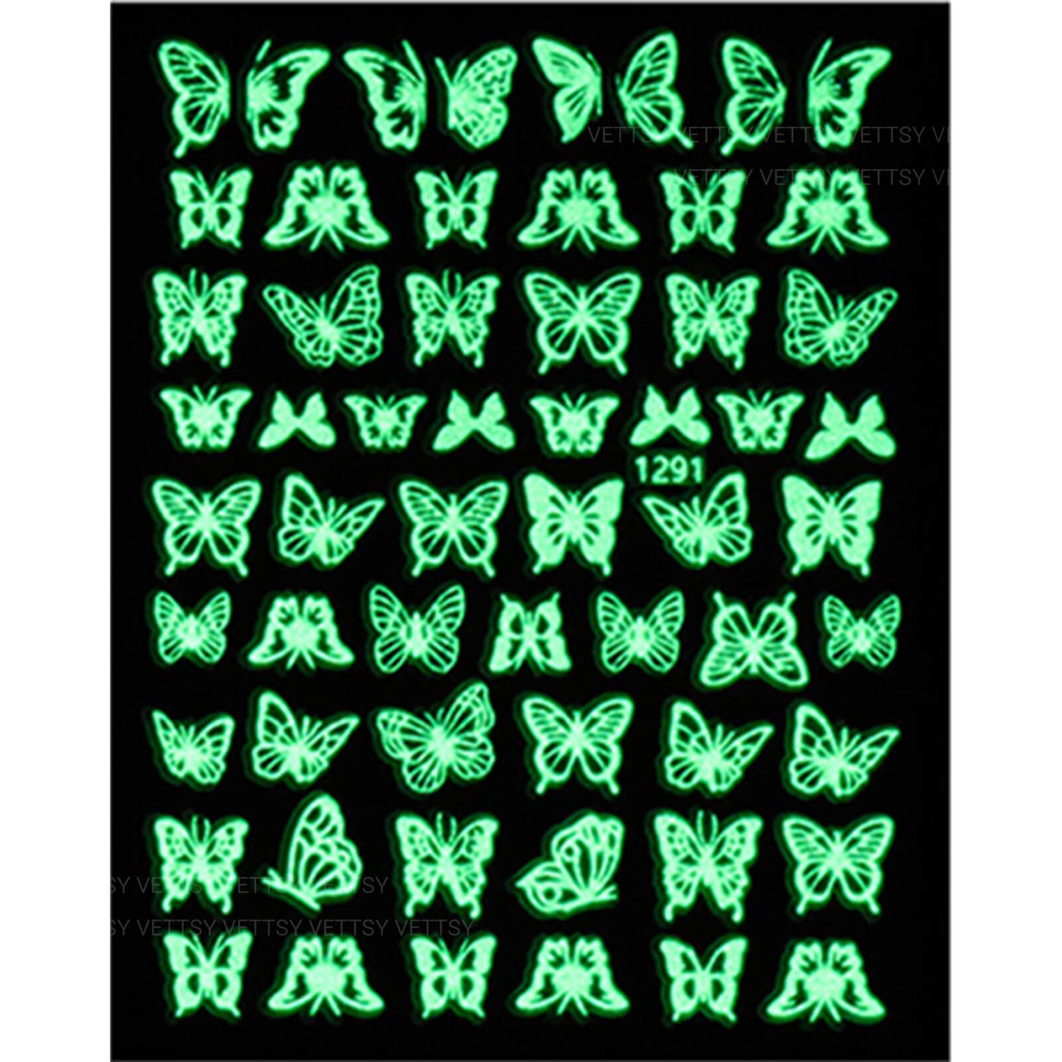 Nail Stickers-Luminous Butterfly - Vettsy