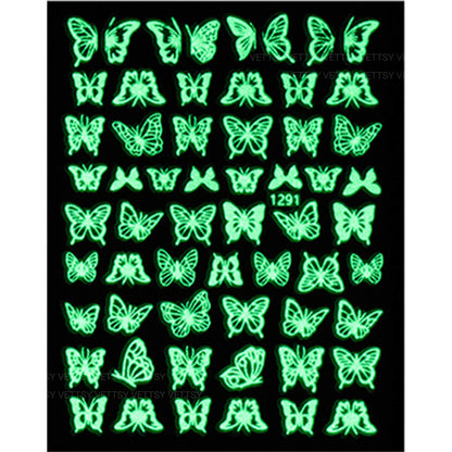 Nail Stickers-Luminous Butterfly - Vettsy