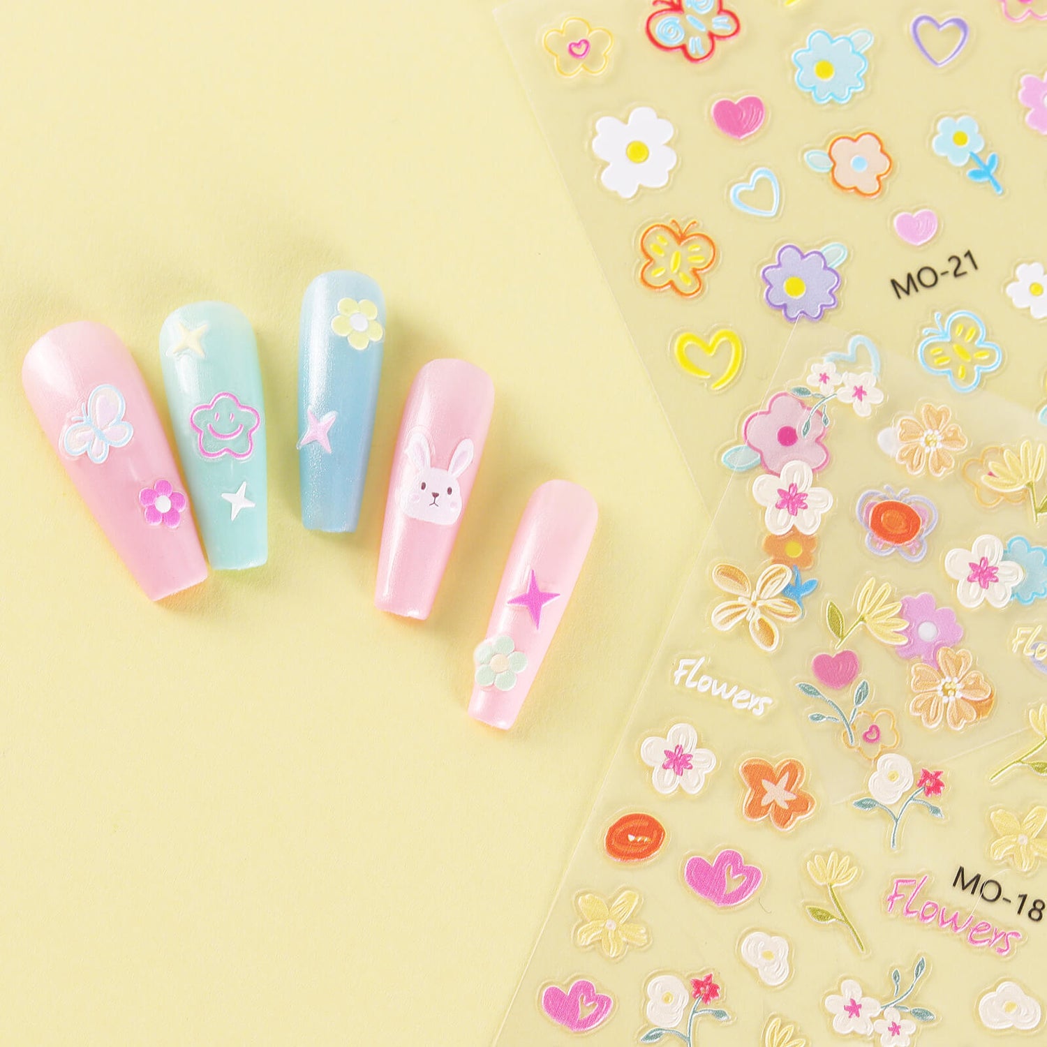    5D-Nail-Stickers-Flower-nail-art