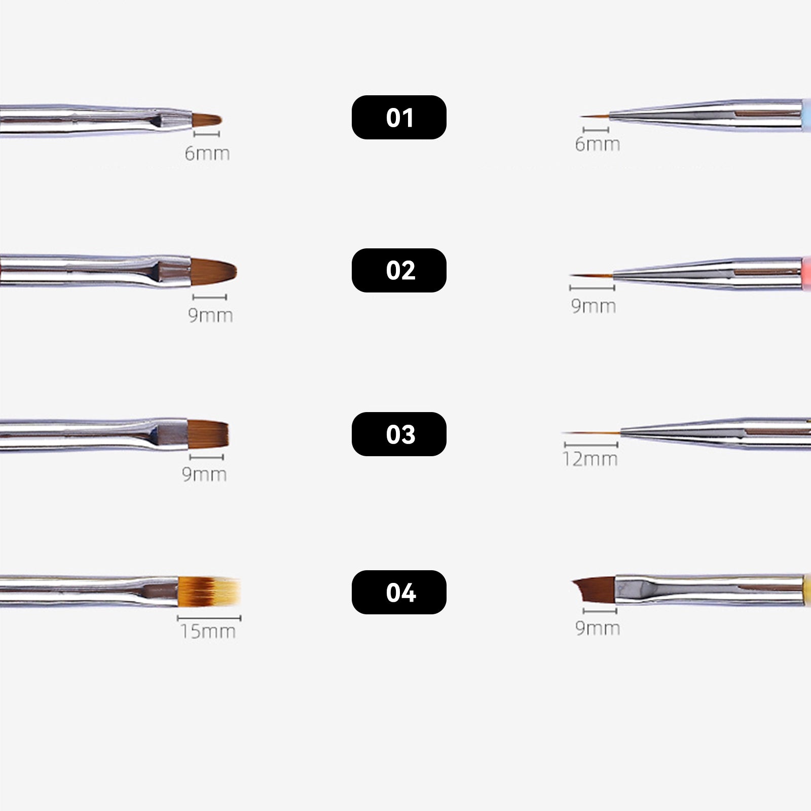 DOUBLE-END Gel & Nail Art Brush 4/Pack - TDI, Inc