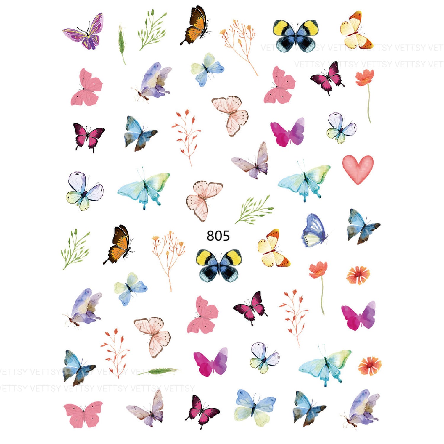 Nail Stickers-Butterfly - Vettsy
