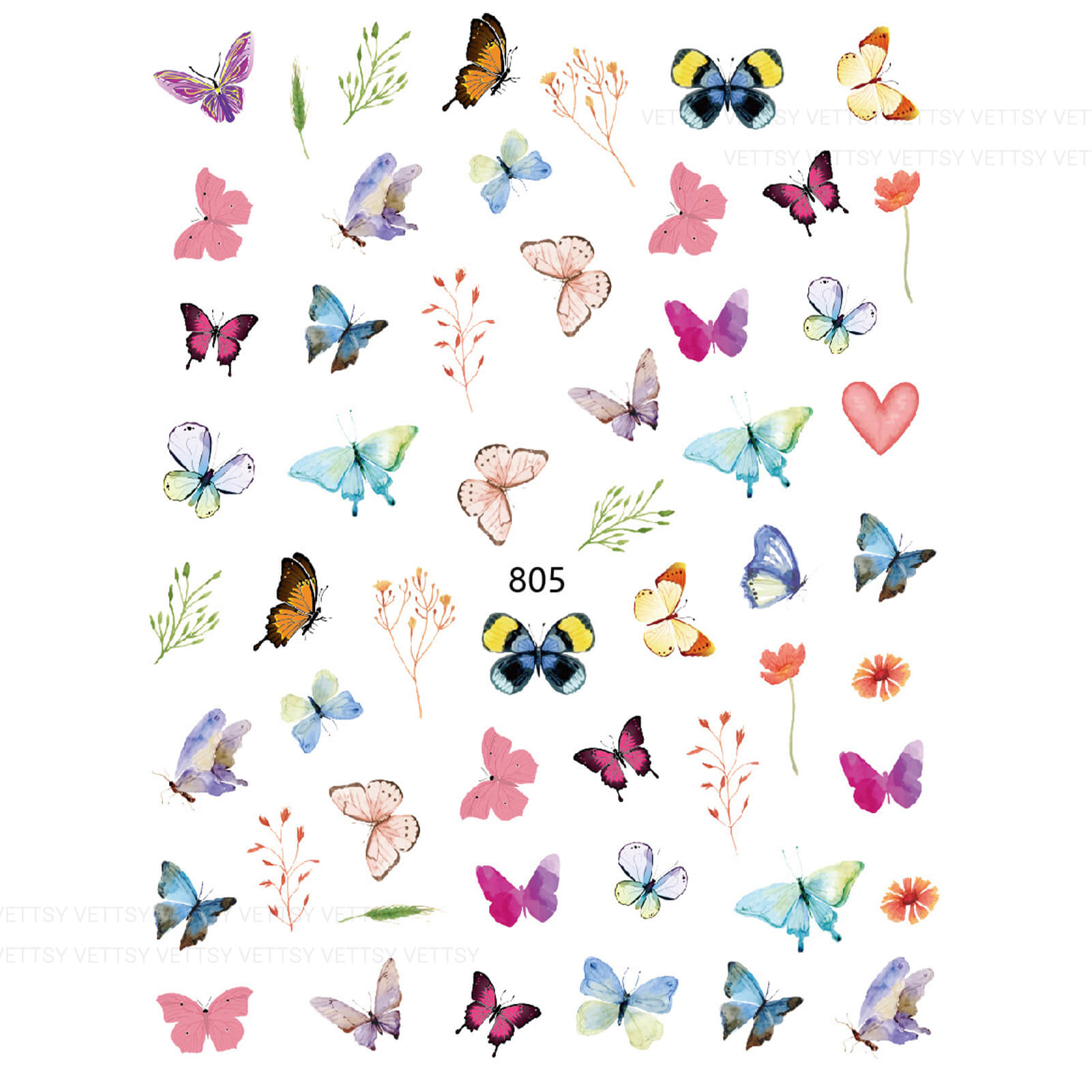 Nail Stickers-Butterfly - Vettsy
