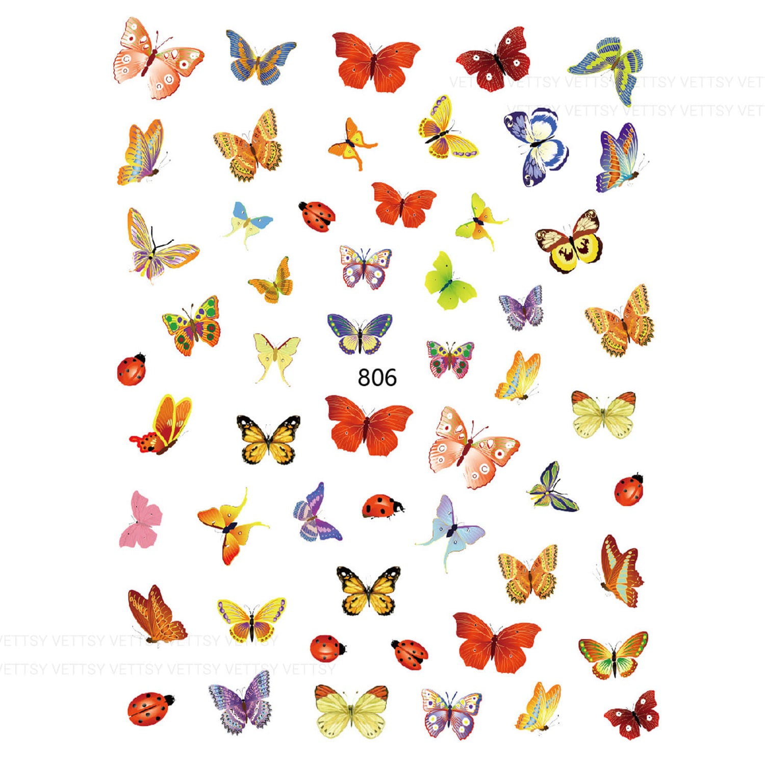 Nail Stickers-Butterfly - Vettsy