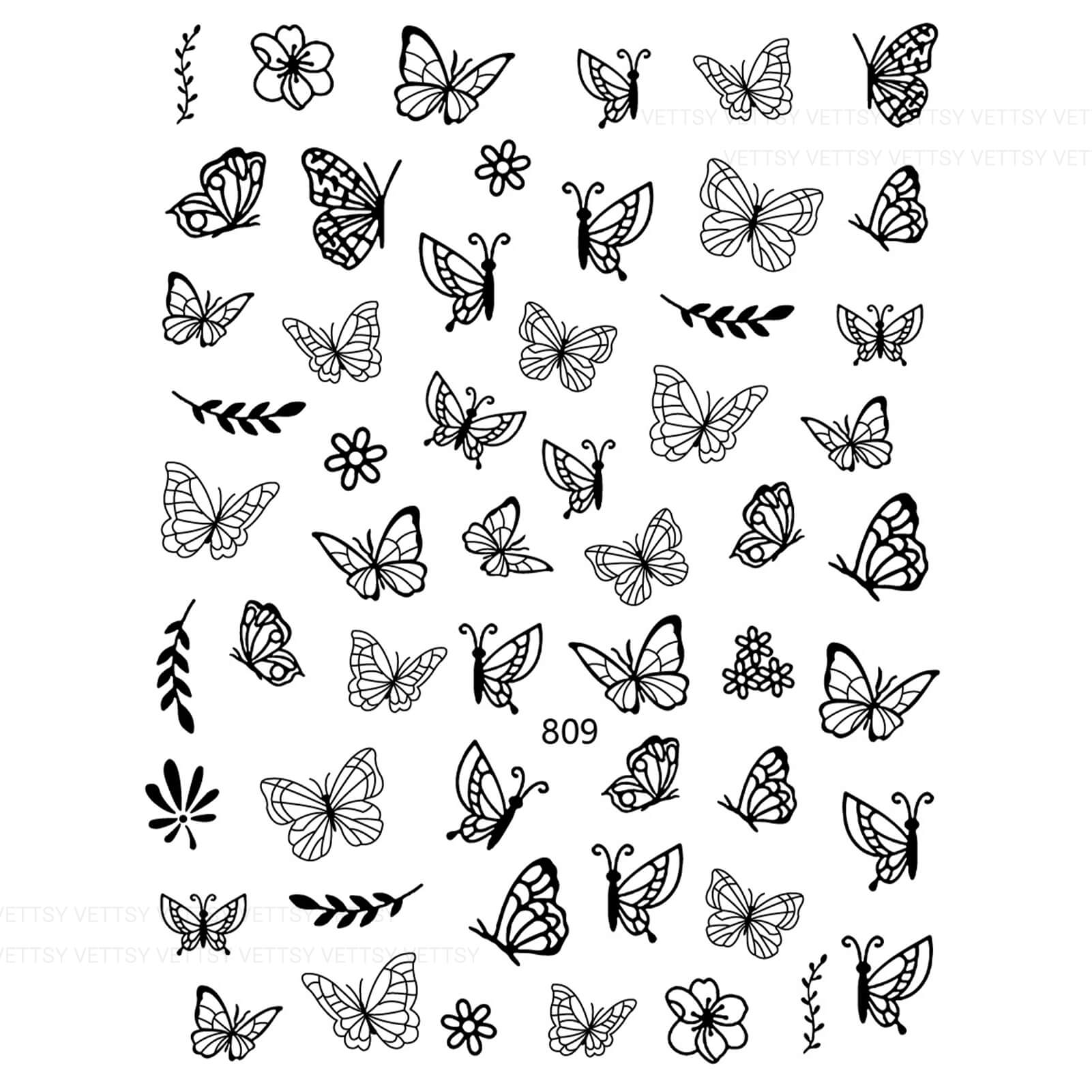 Nail Stickers-Butterfly - Vettsy