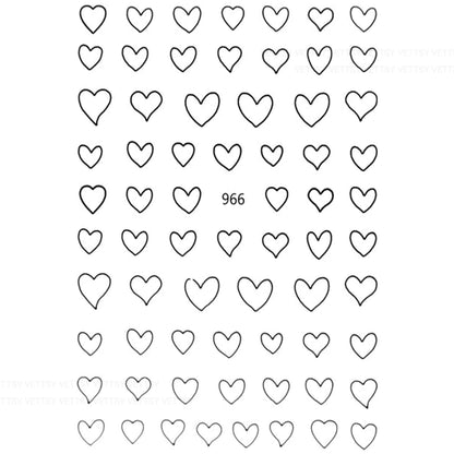 Nail Stickers-Hollow Heart - Vettsy