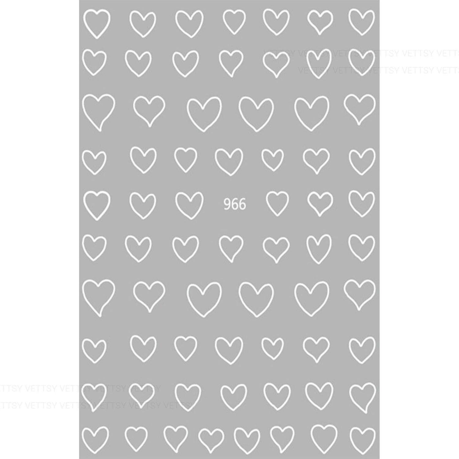 Nail Stickers-Hollow Heart - Vettsy