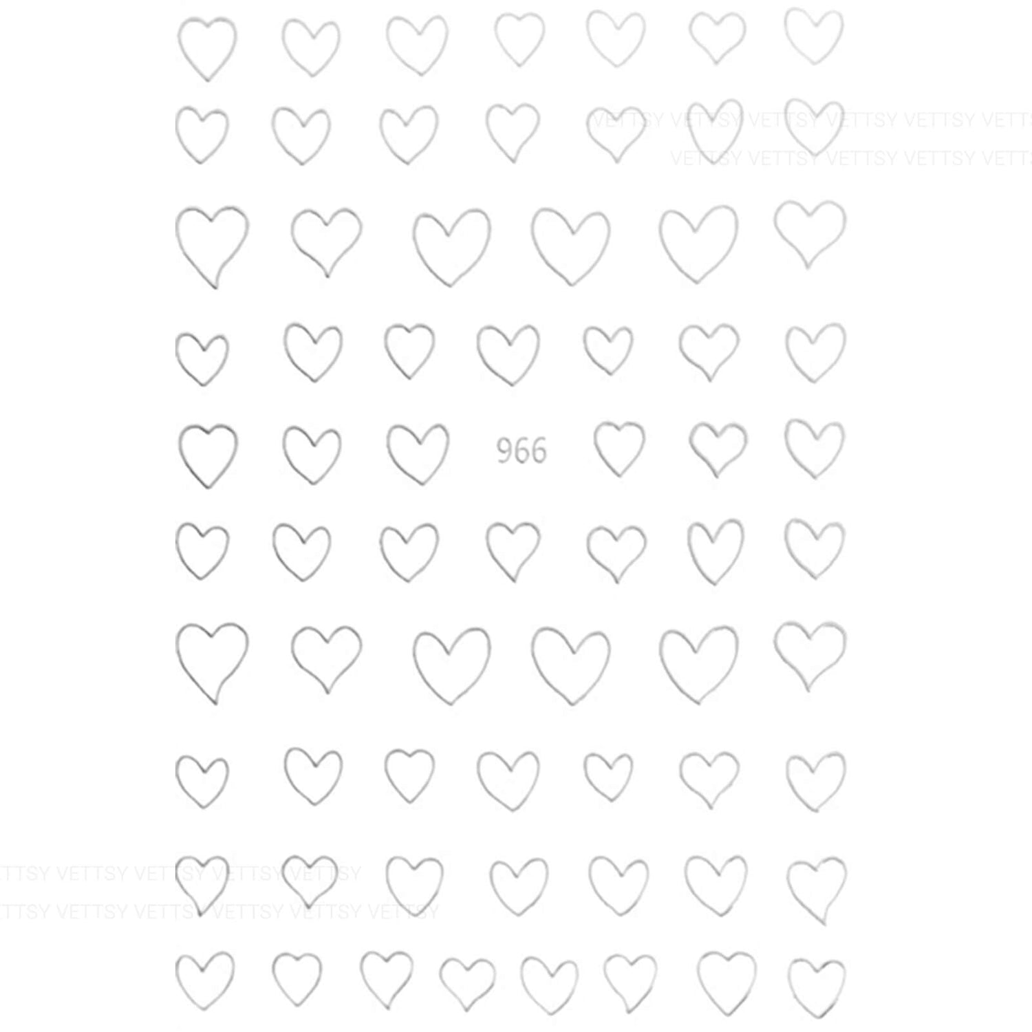 Nail Stickers-Hollow Heart - Vettsy