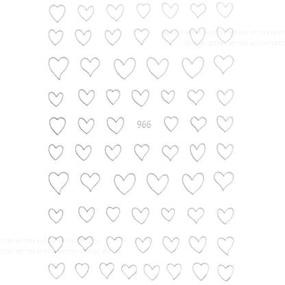 Nail Stickers-Hollow Heart - Vettsy