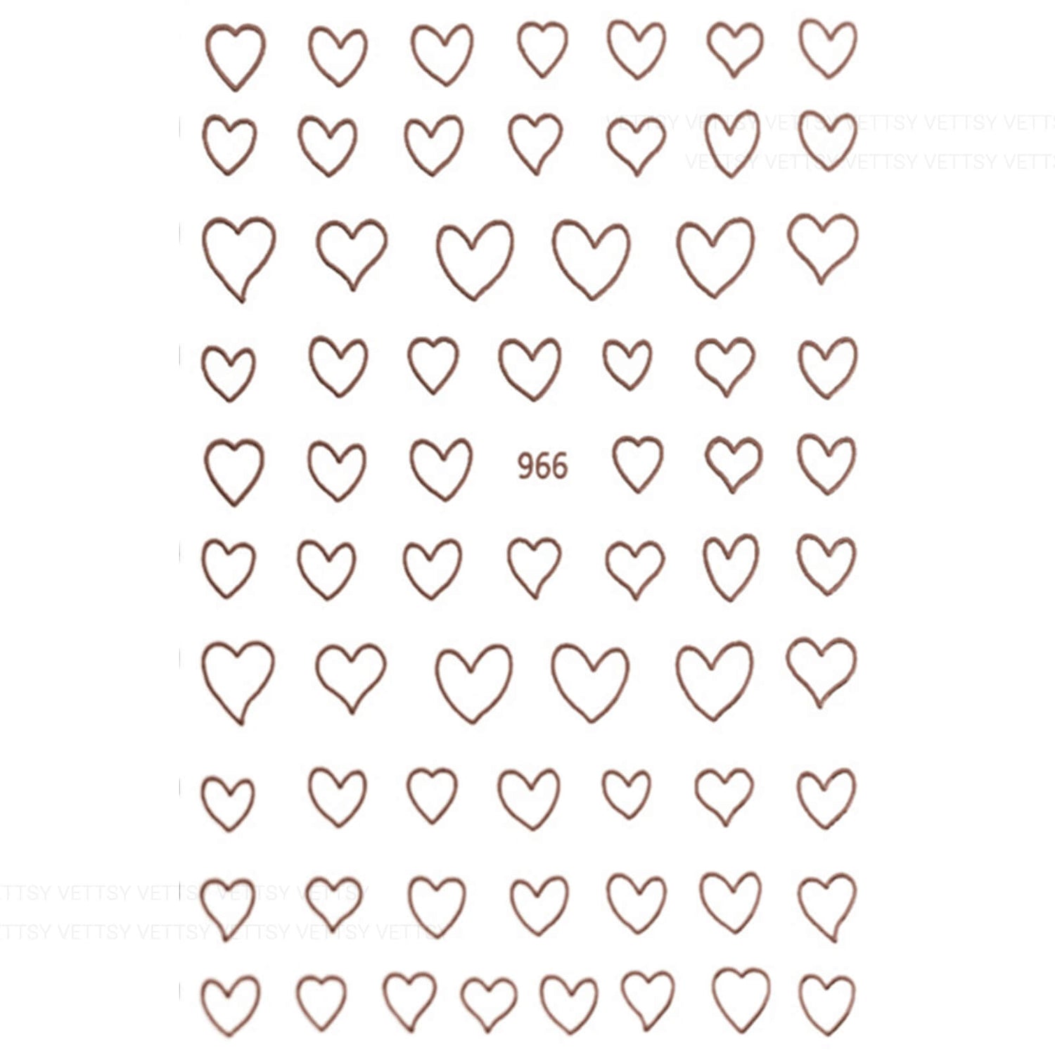 Nail Stickers-Hollow Heart - Vettsy